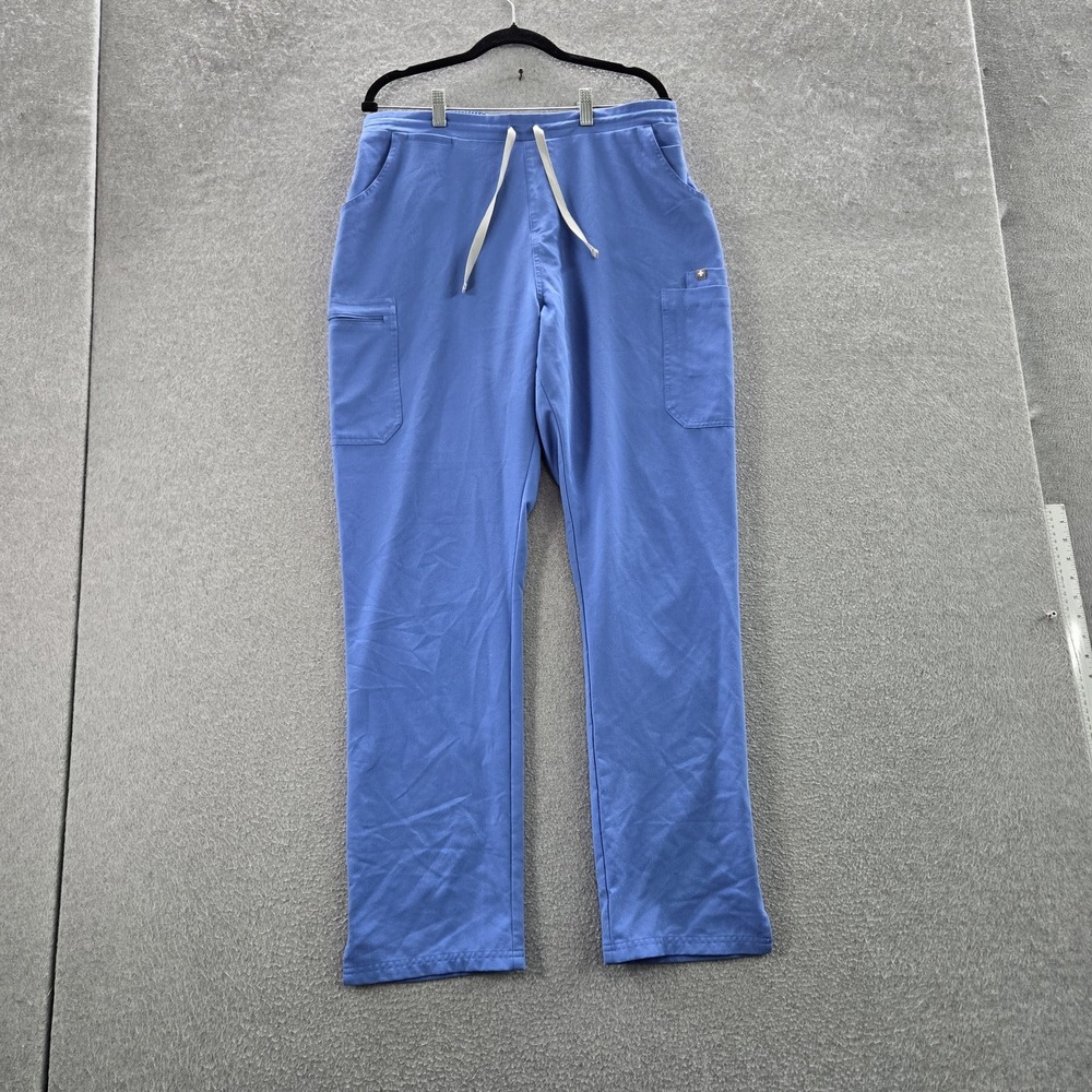 FIGS Women Scrub Pants L/T Blue Yola Skinny Cargo PO#1518 31" Inseam